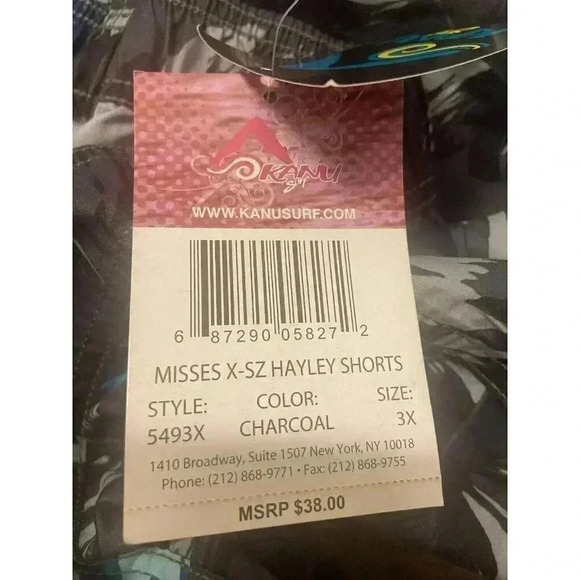 Kanu‎ Surf Misses Haley Board Shorts Size 3X Charcoal Blue NWT $38 - Picture 9 of 11